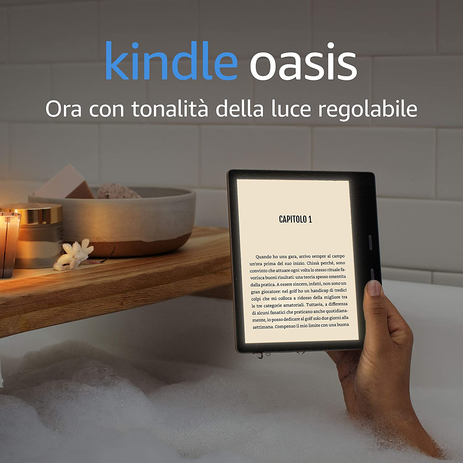 Kindle Oasis - Ora con tonalità della luce regolabile - Resistente all’acqua, 8 GB, Wi-Fi, Grafite